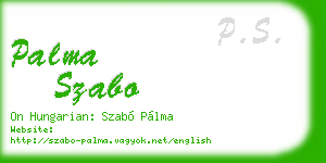 palma szabo business card